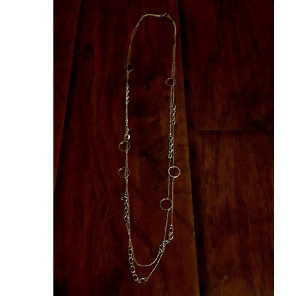 Layered Silvertone Maxi Necklace